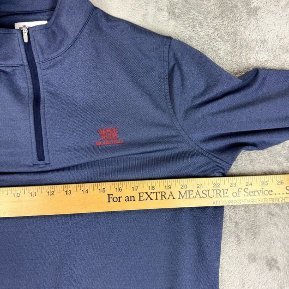 Peter Millar Golf Performance Stretch Mens 1/4 Zip Long Sleeve Mockneck Blue M - Picture 6 of 9